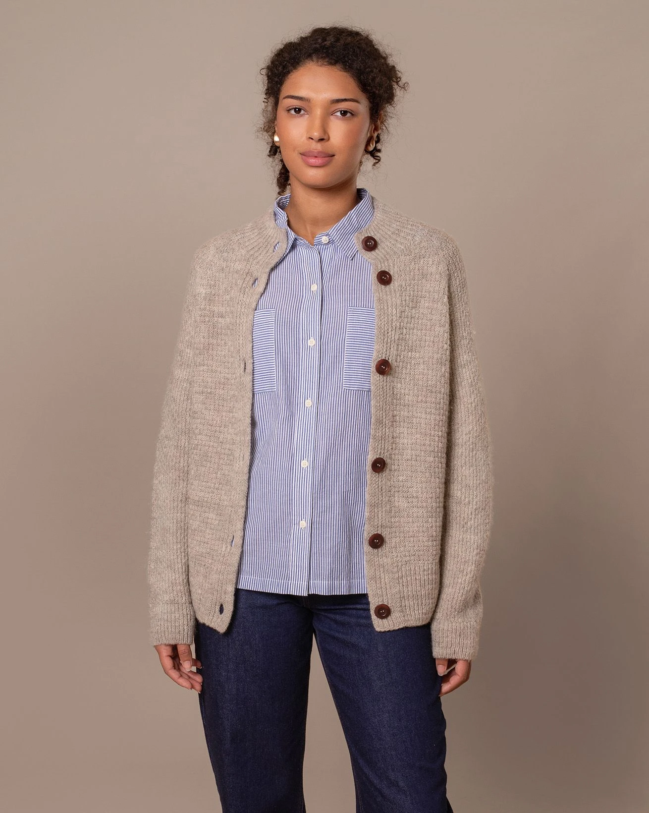 British Wool Moss Stitch Cardigan 4 British Wool Moss Stitch Cardigan - Image 2
