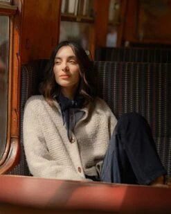 British Wool Moss Stitch Cardigan