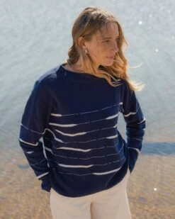 Tide Stripe Boat Neck Sweater