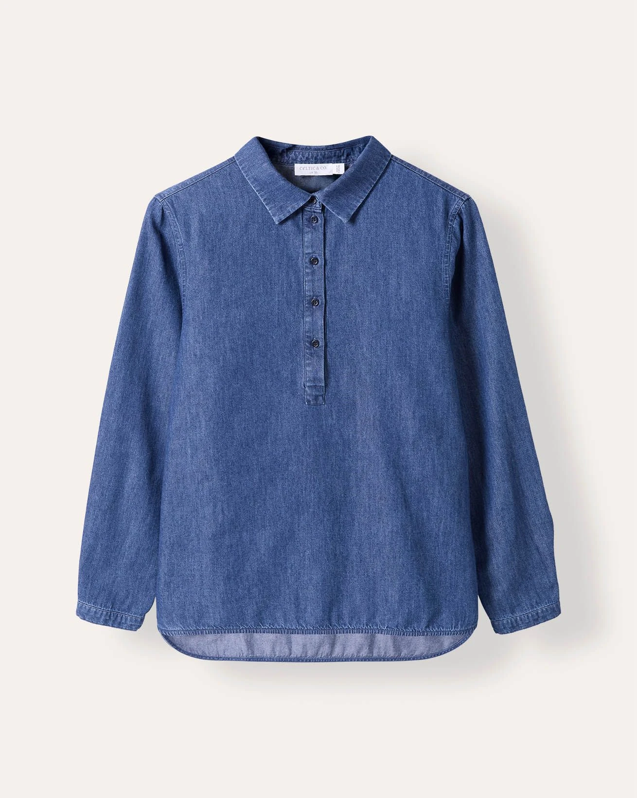 Easy Denim Half Placket Shirt 4 Easy Denim Half Placket Shirt - Image 2