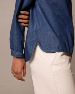 Easy Denim Half Placket Shirt 18 Easy Denim Half Placket Shirt -Celtic & Co 199312