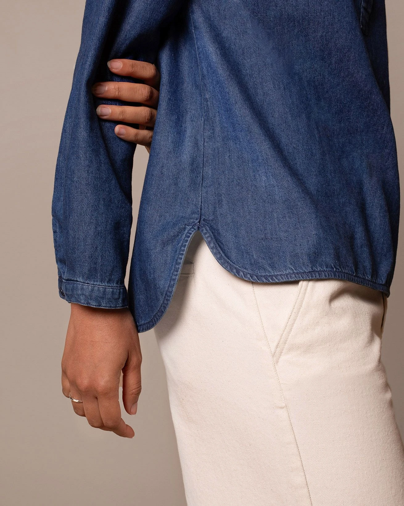 Easy Denim Half Placket Shirt 10 Easy Denim Half Placket Shirt - Image 8