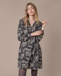 Pleat Detail Knee Length Dress