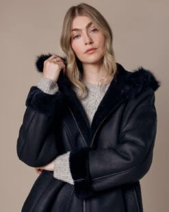 Drawcord Detail Hooded Coat -Celtic & Co 200142