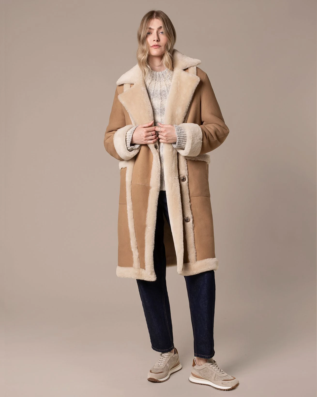 Exposed Wool Detail Coat 4 Exposed Wool Detail Coat - Image 2