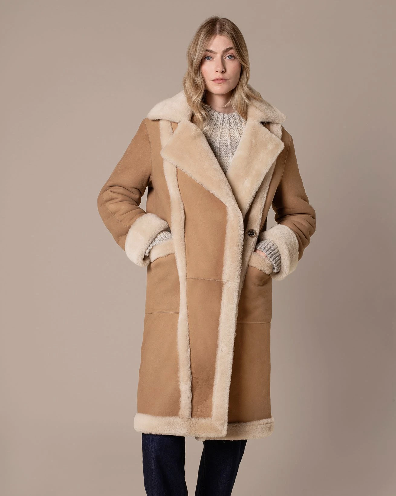 Exposed Wool Detail Coat 6 Exposed Wool Detail Coat - Image 4