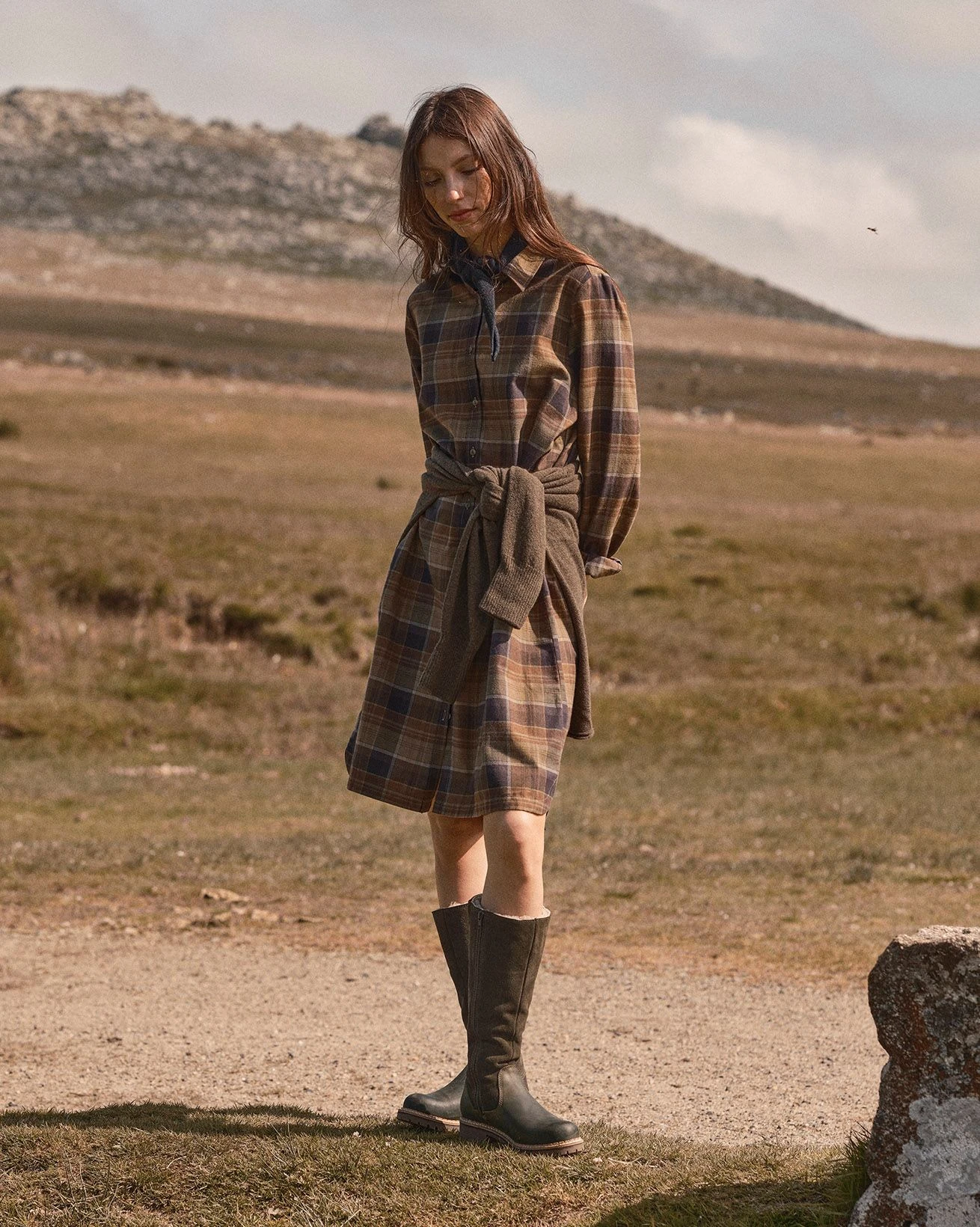 Checked Collared Shirt Dress 3 Checked Collared Shirt Dress