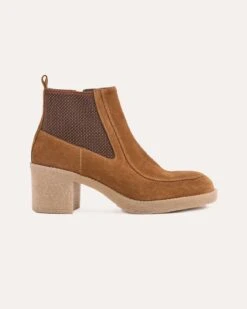 Crepe Mid Heel High Ankle Boots -Celtic & Co 204174