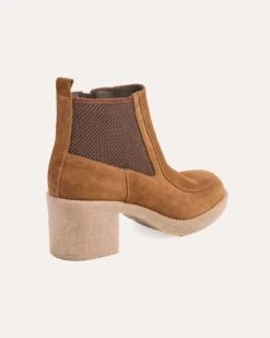 Crepe Mid Heel High Ankle Boots -Celtic & Co 204175
