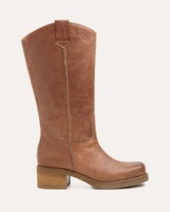 Tall Tab Detail Leather Boots -Celtic & Co 204205