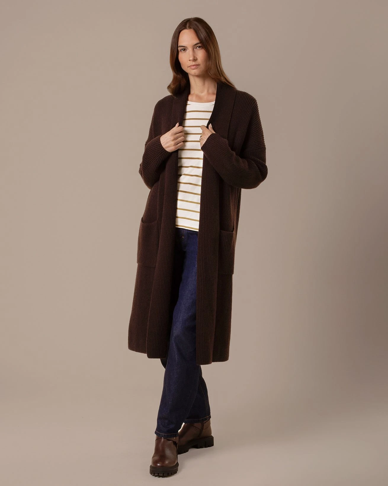 Longline Lambswool Rib Shawl Cardigan 5 Longline Lambswool Rib Shawl Cardigan - Image 3