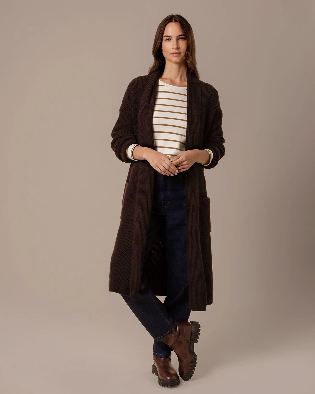 Longline Lambswool Rib Shawl Cardigan 8 Longline Lambswool Rib Shawl Cardigan - Image 6