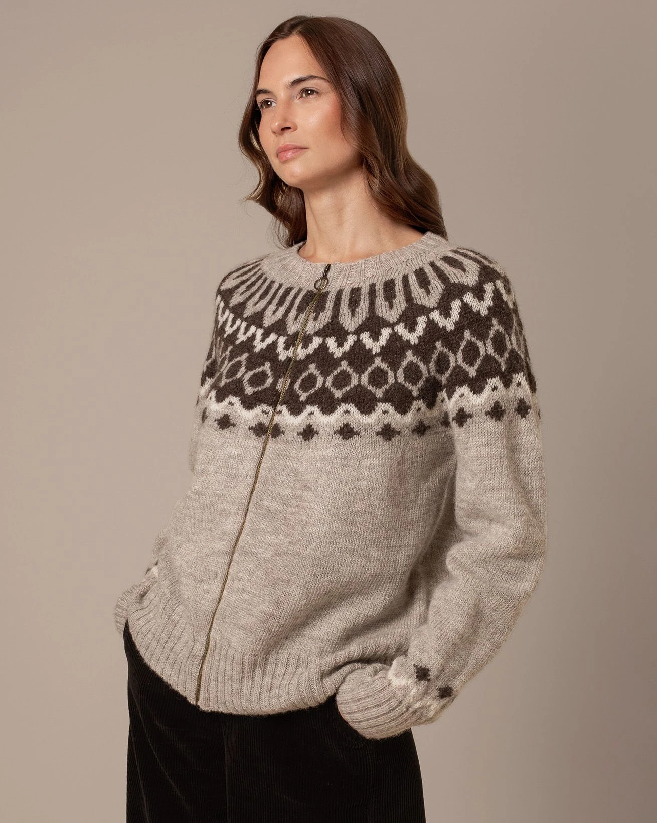 British Wool Chevron Yoke Cardigan 6 British Wool Chevron Yoke Cardigan - Image 4