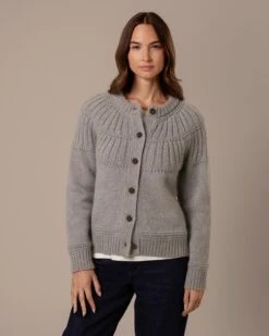 Lofty Textured Yoke Cardigan 11 Lofty Textured Yoke Cardigan -Celtic & Co 204764