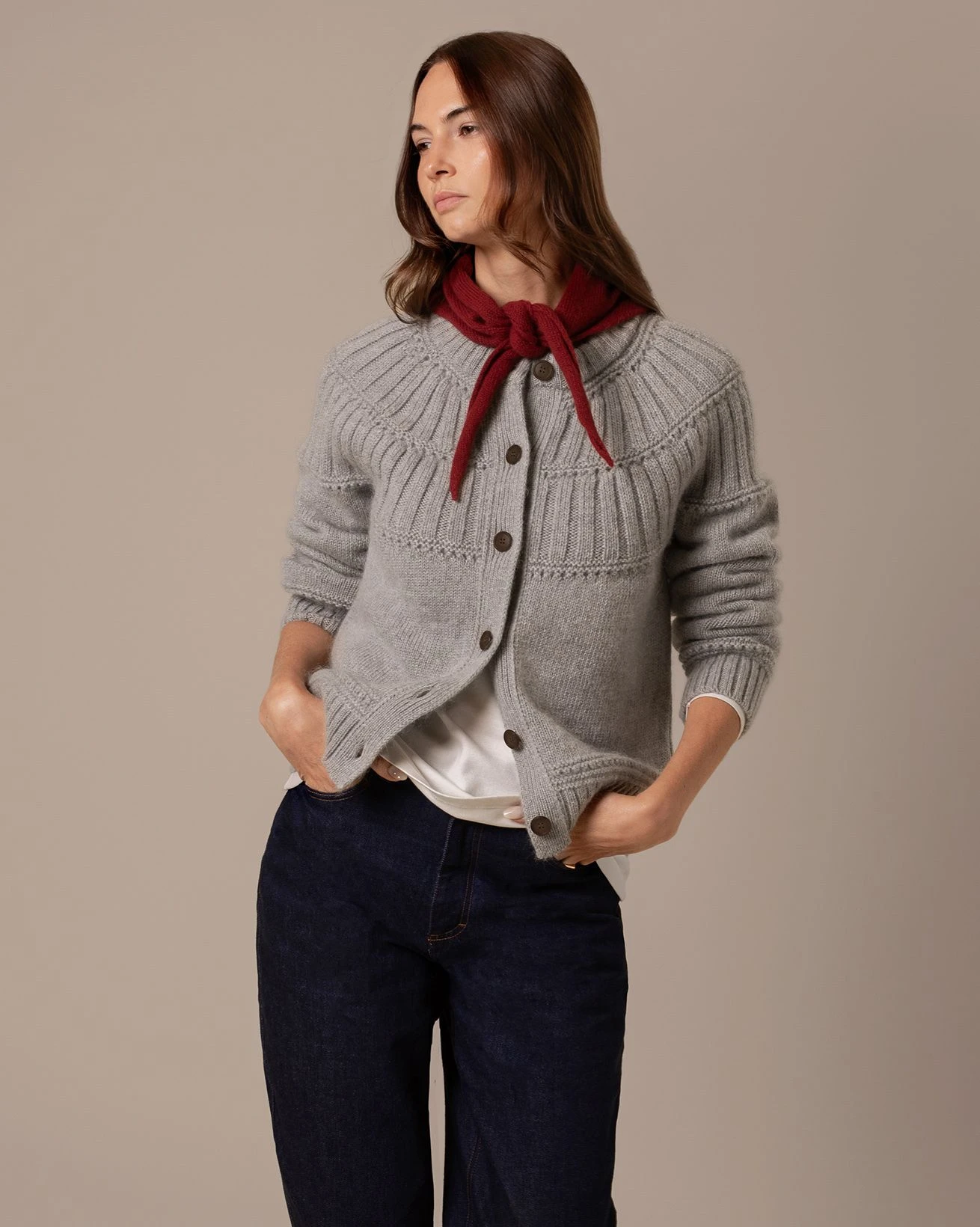 Lofty Textured Yoke Cardigan 8 Lofty Textured Yoke Cardigan - Image 6