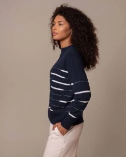 Tide Stripe Boat Neck Sweater -Celtic & Co 204966