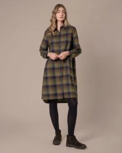 Checked Collared Shirt Dress 10 Checked Collared Shirt Dress -Celtic & Co 205905