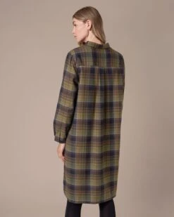 Checked Collared Shirt Dress 12 Checked Collared Shirt Dress -Celtic & Co 205908