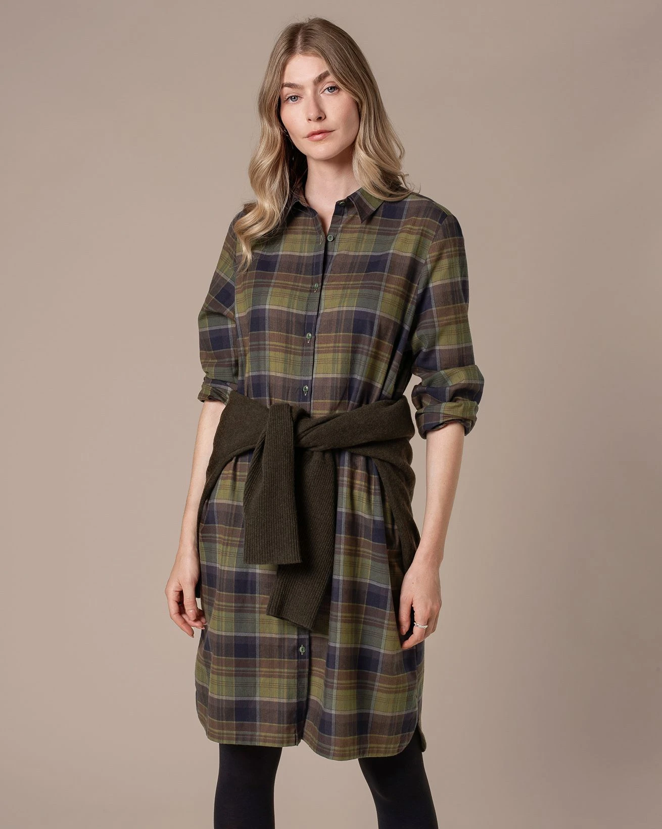 Checked Collared Shirt Dress 8 Checked Collared Shirt Dress - Image 6