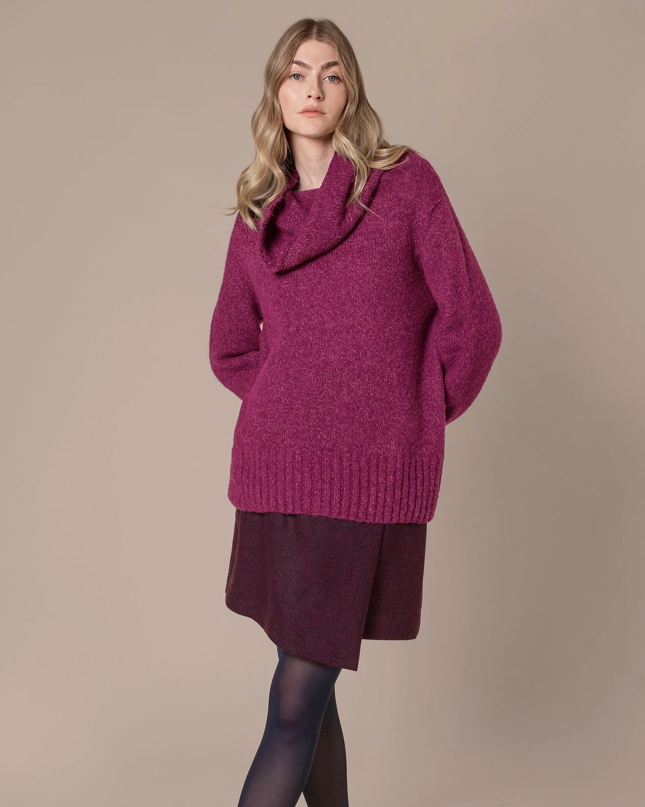 Alpaca / Silk Blend Cowl Neck Sweater 4 Alpaca / Silk Blend Cowl Neck Sweater - Image 2