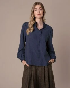 Textured Frill Collar Blouse -Celtic & Co 205934