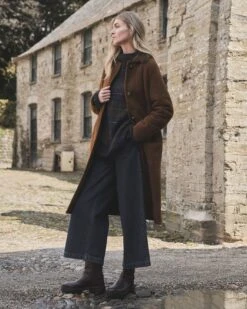 Shearling Collared Long Coat
