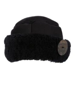 Shearling Button Hat