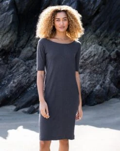Linen Blend Knee Length Dress